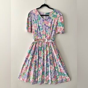 Vintage 80’s Floral Dress by Caroline Wells